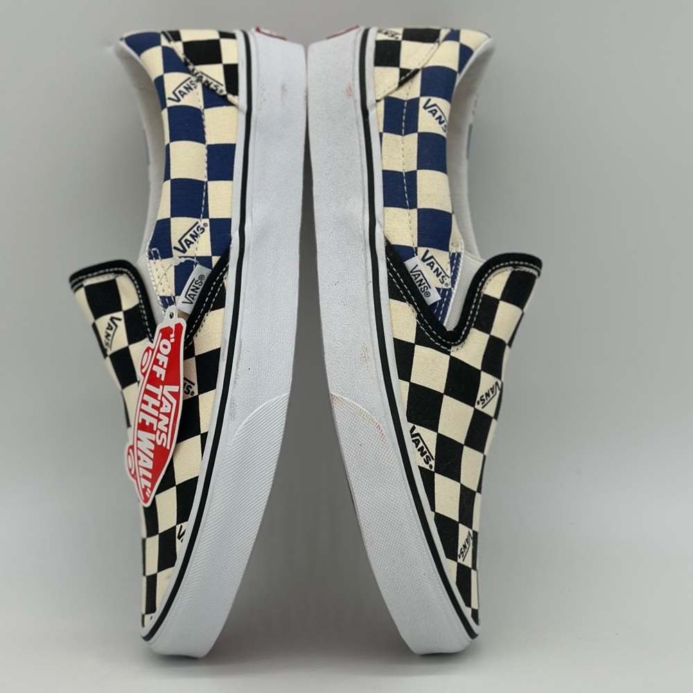 Vans Black and White Slip-On Checkerboard Sneakers - Picture 7 of 9